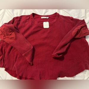 Altar'd State Deep Red Long Sleeve Top